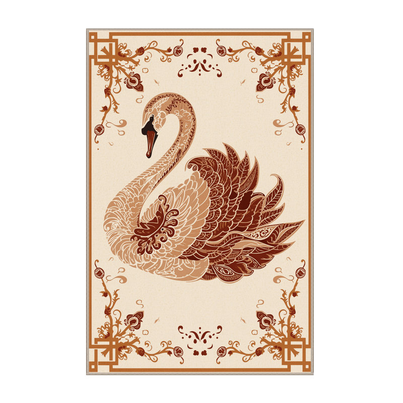 Tapis oriental beige lavable à la machine Pavnes Swan, 5 x 8
