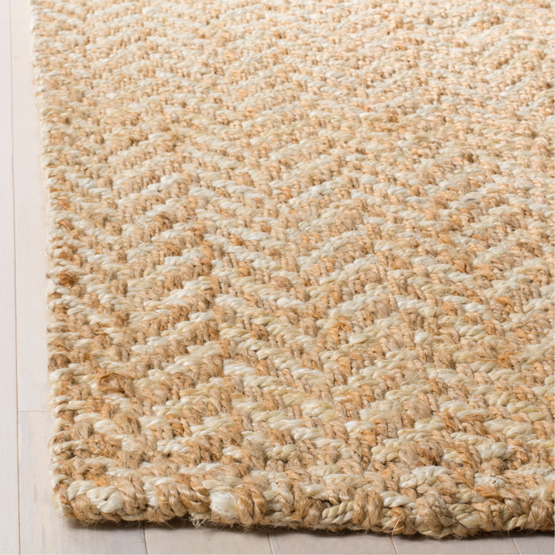Gardell Natural Fiber Hand Woven Jute Chevron Rug, Runner 2'3" x 12'