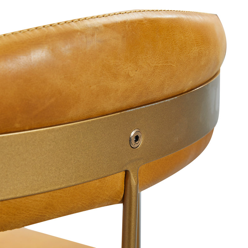 Avante Genuine Leather Swivel Task Chair, Yellow
