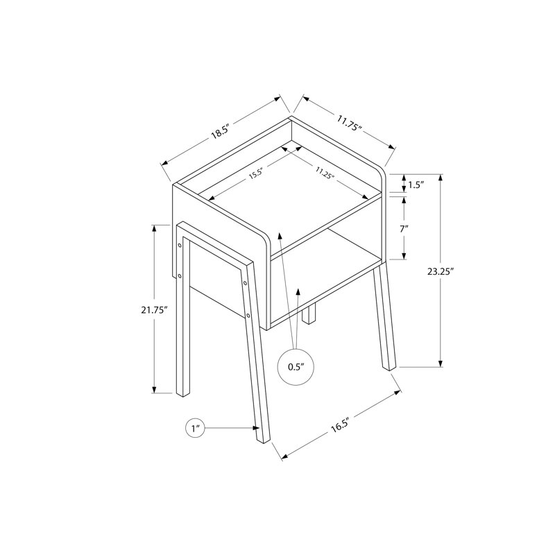 Table d'appoint Modern, Brun