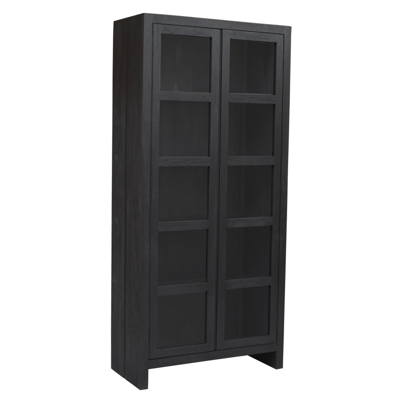 Cabinet In Modern Graphite Black Finish On Reclaimed Solid Wood