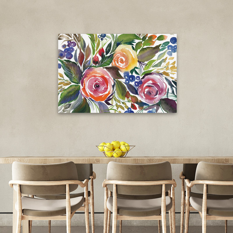 Bourgeons en fleurs - roses en fleurs, H 24 po x l 36 po