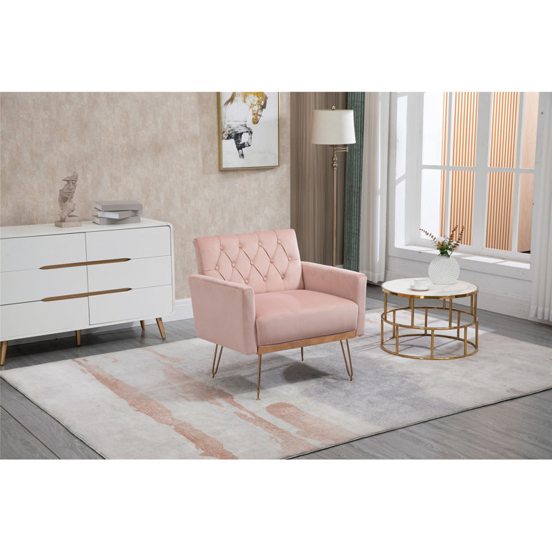 Fauteuil club de loisirs Witby 31,10 po, Velours rose