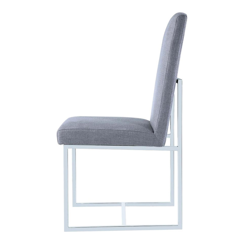 Chaises de salle à manger rembourrées grises (de 2) avec structure en métal solide - Élégant support élégant pour 2 pièces