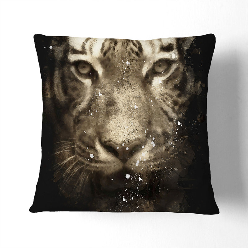 Tiger Vol.5 Scatter Cushion, Black, 55cm H x 55cm W x 20cm D