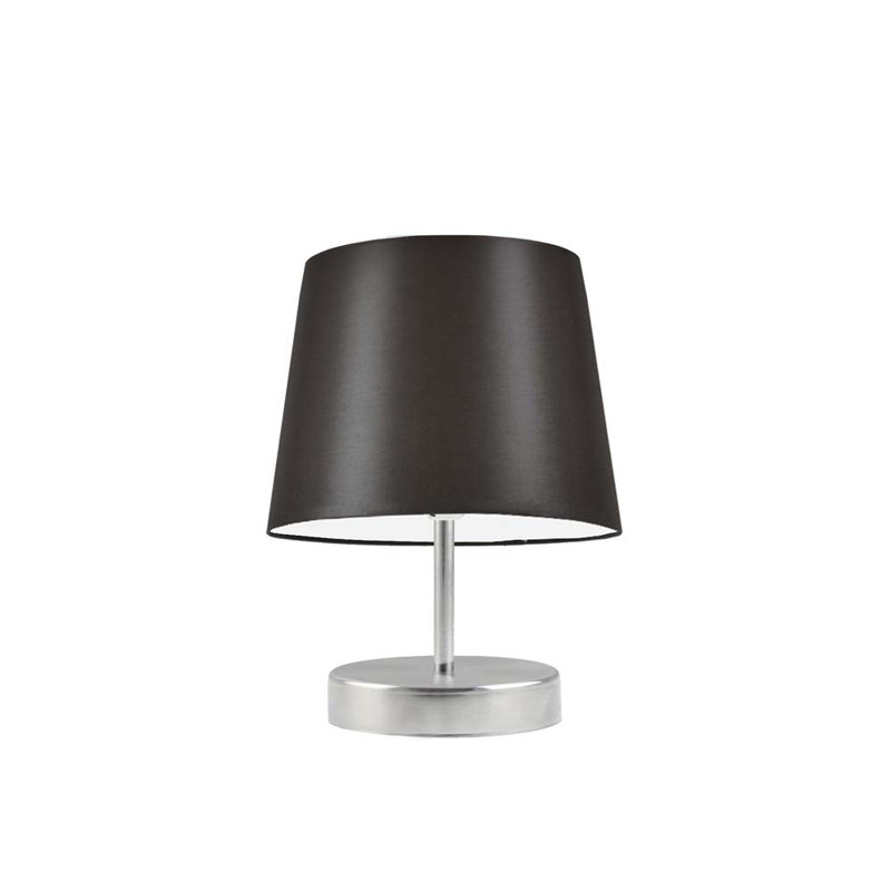 Deok Metal Table Lamp, Brushed Nickel, Brown