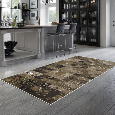 Tapis cachemire brun Elverda