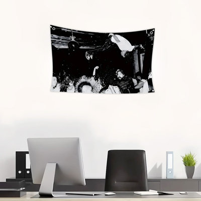 Affiche de drapeau de musique vibrante - Tapisserie en polyester durable, résistante à l'eau et facile à suspendre avec œillets en laiton et ourlet à quatre boutons - parfaite pour les dortoirs universitaires, les cavernes pour hommes et les murs des