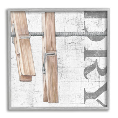 Rustic Dry Clothespins Framed by Studio 731 rep. Levison Designs