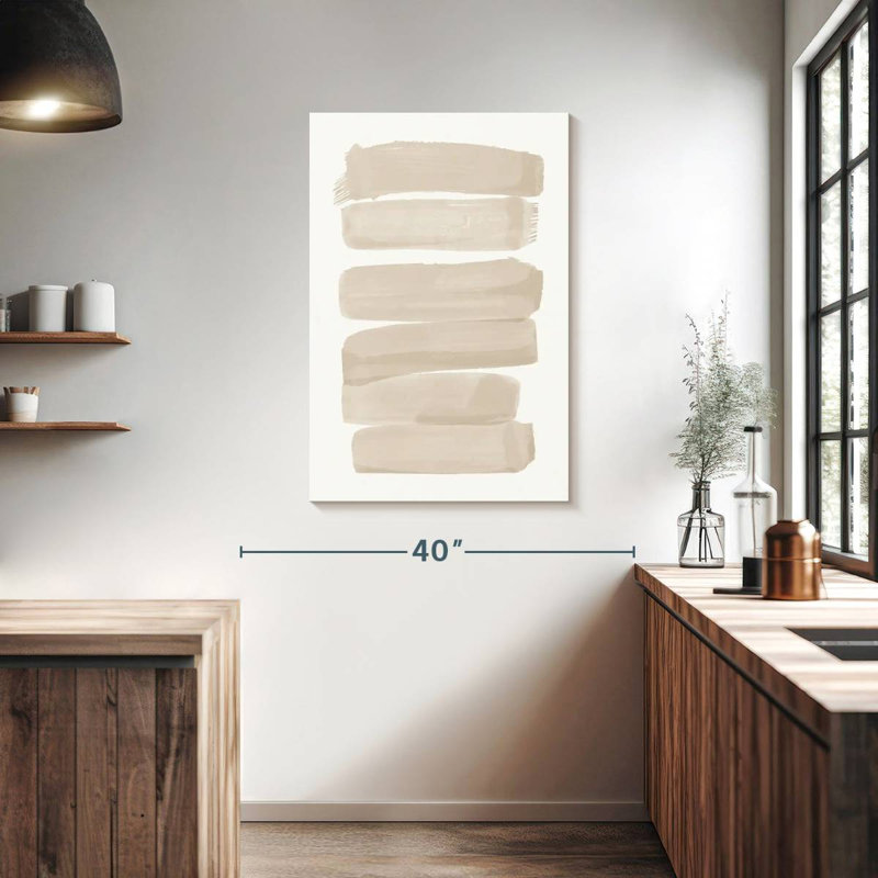 Soft Neutral Brushstrokes I, 39" H x 26" W