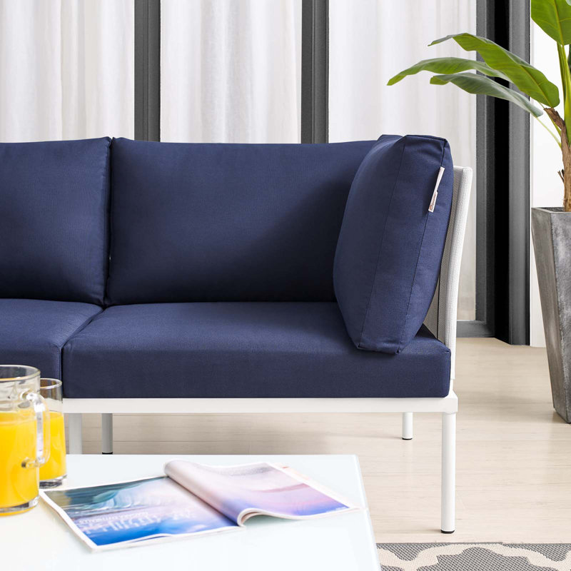 Causeuse d'extérieur en aluminium Harmony Sunbrella par Modway, Sunbrella® bleu marine