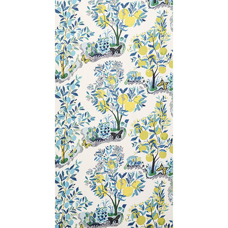 Citrus Garden Sheer Fabric, Blue