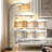 75" Arched Floor Lamp With Rattan Shade And Remote Control