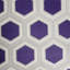 Papier peint imitation hexagone géométrique taupe bleu royal Mickelson