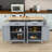 Dashane Kitchen Island Cart with Solid Wood Top, Adjustable Shelves and Cabinet-26266978