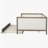 Full solid wood queen-sized bed with nailhead trim storage bed