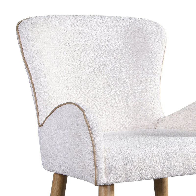 Fauteuil Mirjan Boucle en beige et chêne