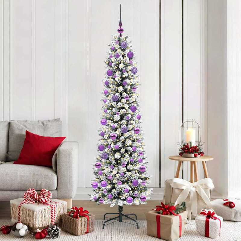 Artificial Christmas Tree with 300 LEDs, Purple, 5.91' H