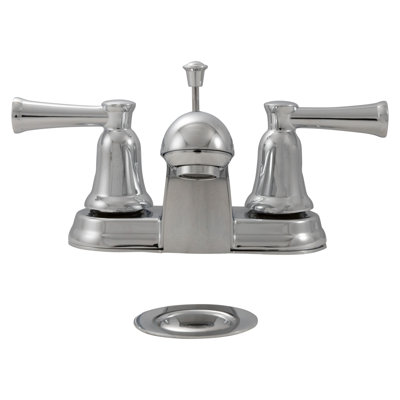 FlowCurve 4 in. Centerset 2-Handle Bathroom Faucet with Pop-Up Drain in Polished Chrome