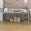 Lit mezzanine simple en bois avec échelle-3150998
