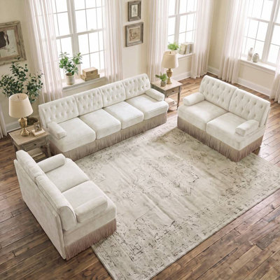 Ensemble canapé (2+2+4) places (beige)