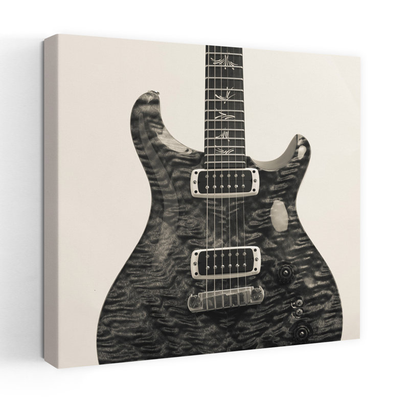 Guitare I, art contemporain abstrait, H 18 po x l 18 po