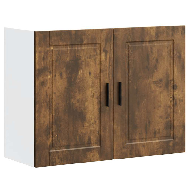 Latitude Run Kitchen Corner Base Cabinet Porto Concrete Engineered Wood, Smoked Oak