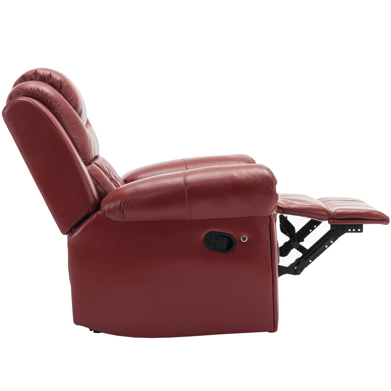 Chezney Faux Leather Recliner, Red  Faux Leather