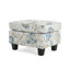 Pouf capitonné, beige et bleu
