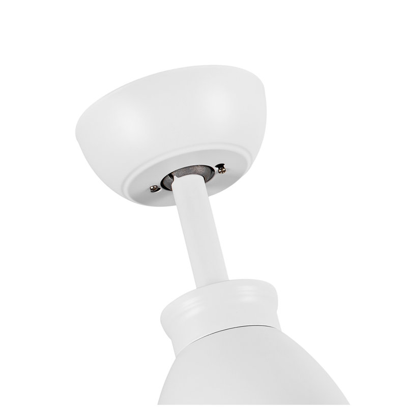 Ventilateur de plafond d'intérieur YUHAO de 52 po avec DEL intégrées - blanc mat avec pales à grain de bois brun antique