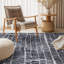 Tapis d'intérieur antidérapant à rayures anthracite, lavable à la machine-164460692