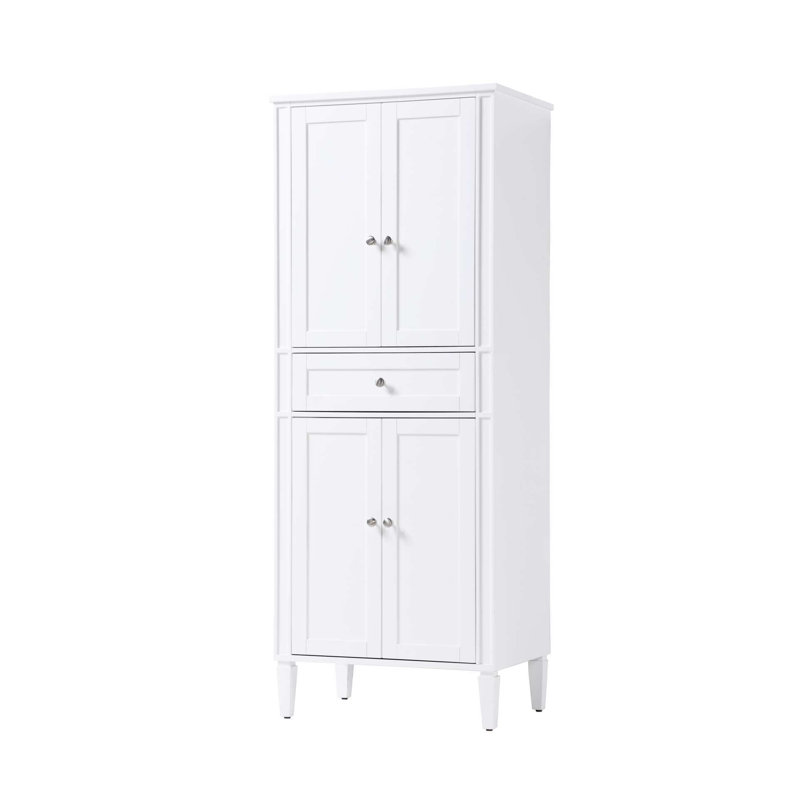 Armoire de rangement pour salle de bain 28 pouces en blanc, H 72 po x l 28 po x P 20 po, Blanc