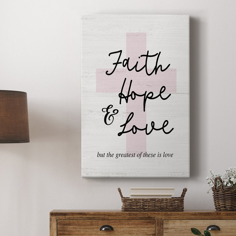 Faith Hope and Love Cross - galerie Cavas sur mesure, H 18 po x l 12 po