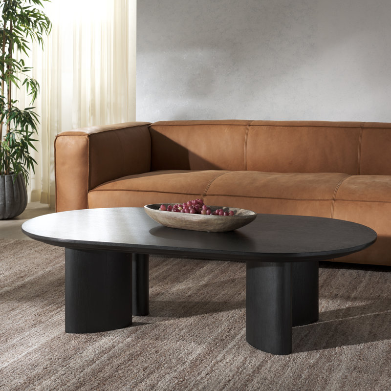 Barnard Oval Wood Coffee Table, Black