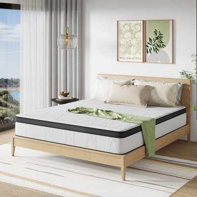 Matelas hybride en mousse à mémoire de forme moyenne de 14 po - Garantie de 10 ans, CertiPUR-US, certifié OEKO-TEX