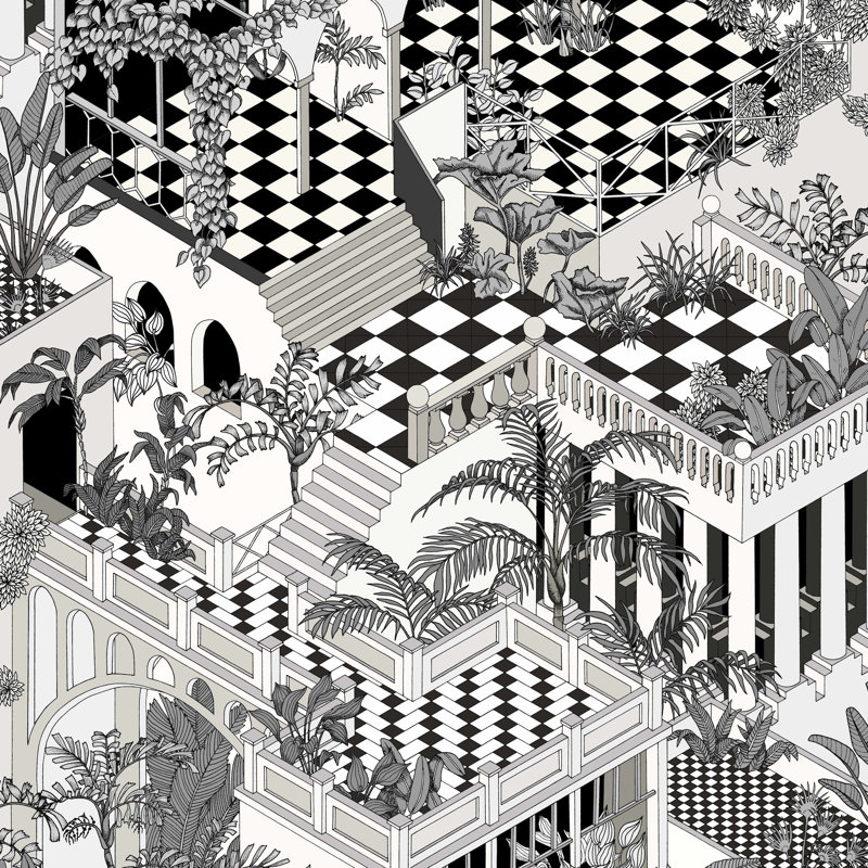 Icons Wallpaper Roll, Black/White