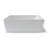 59" Freestanding Solid Surface Soaking Bathtub Thick Backrest Rectangle Tub In White