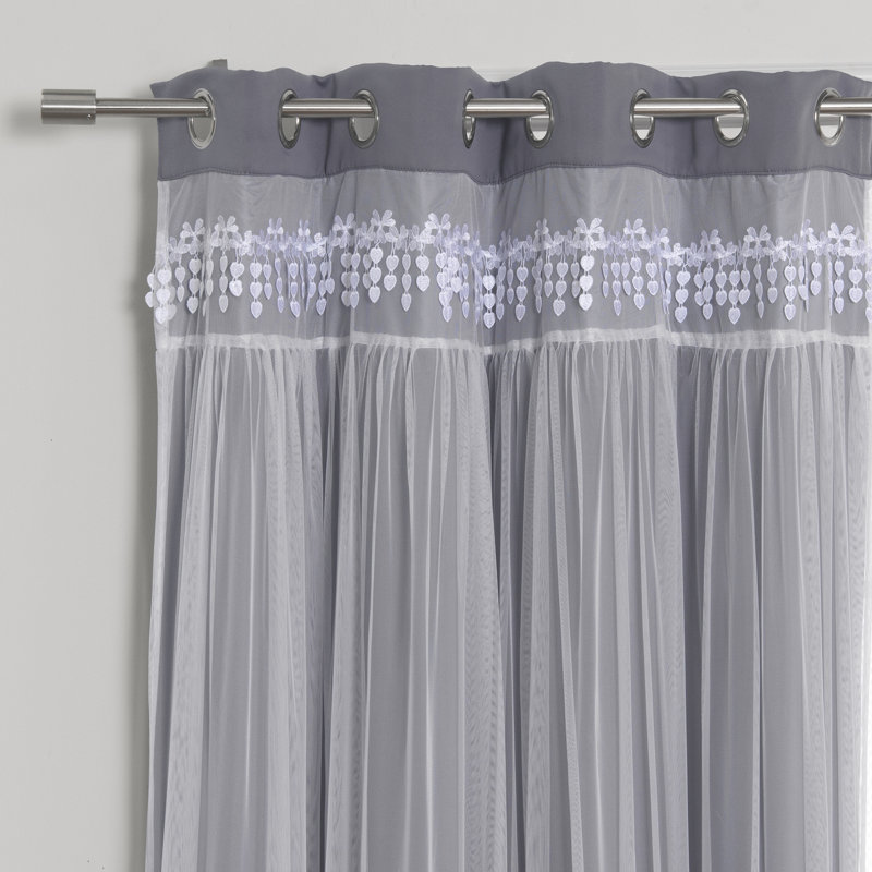 Panneaux de rideaux obscurcissants et isolants avec œillets Loar, Gris, L 52 po x L 63 po
