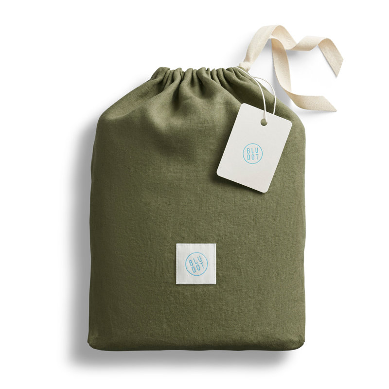 Stone Washed Duvet Cover, Queen Duvet Cover + 2 Queen Shams, Loden Green
