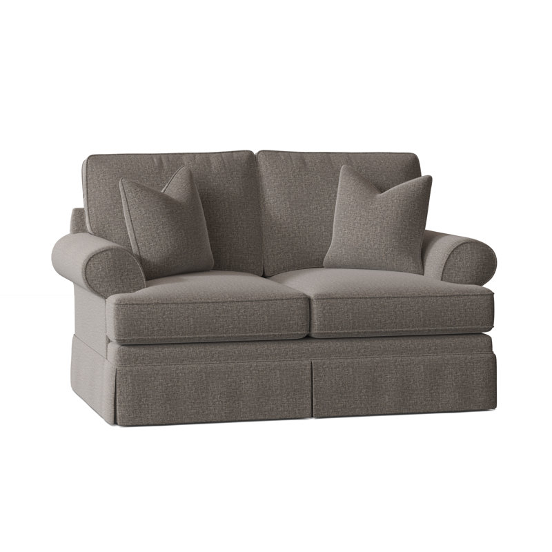 Causeuse à accoudoirs évasés 68 po, Tissage natté gris anthracite Drusky Sustain®