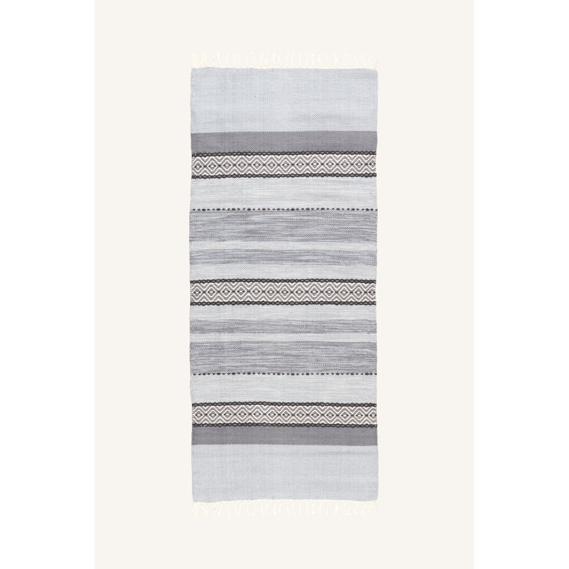 Runner Puck Striped Hand Woven Area Rug, Runner 70 x 160cm