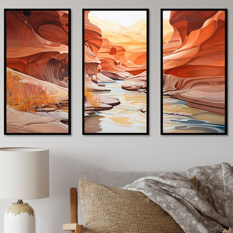 Ensemble de salon Canyon Antelope, Cadre flottant noir, H 32 po x l 48 po x P 1 po