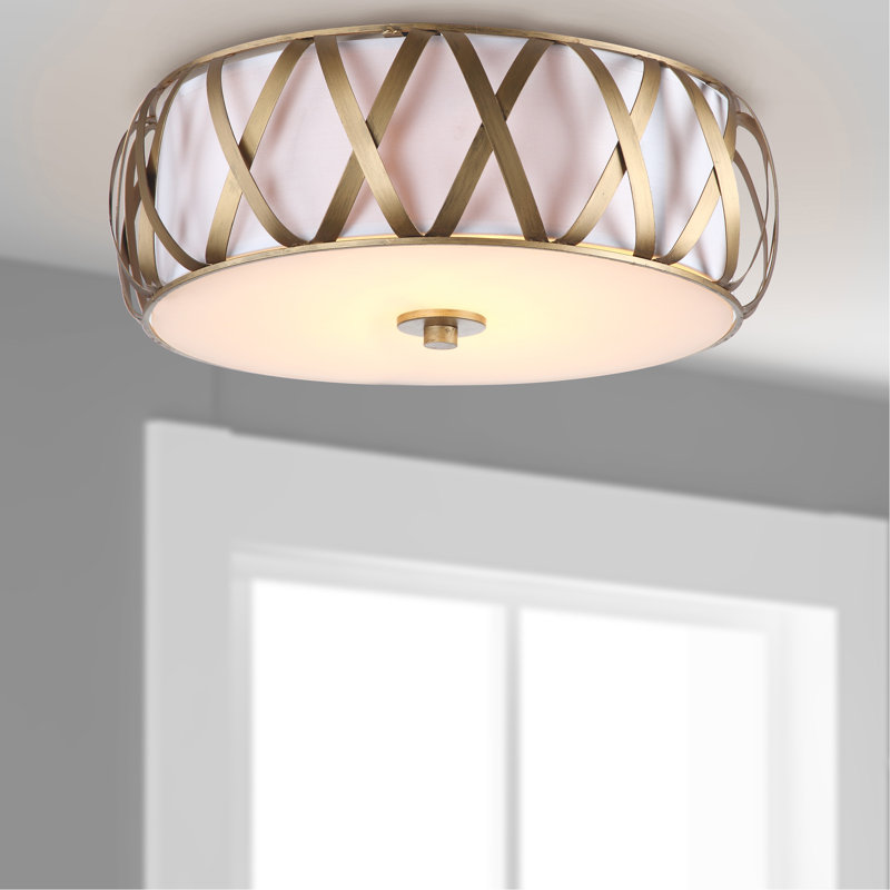 Izabelle Fabric Flush Mount, Antique gold
