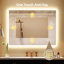 Modern Lighted Wall Mounted Bathroom Mirror in Clear-1401381173