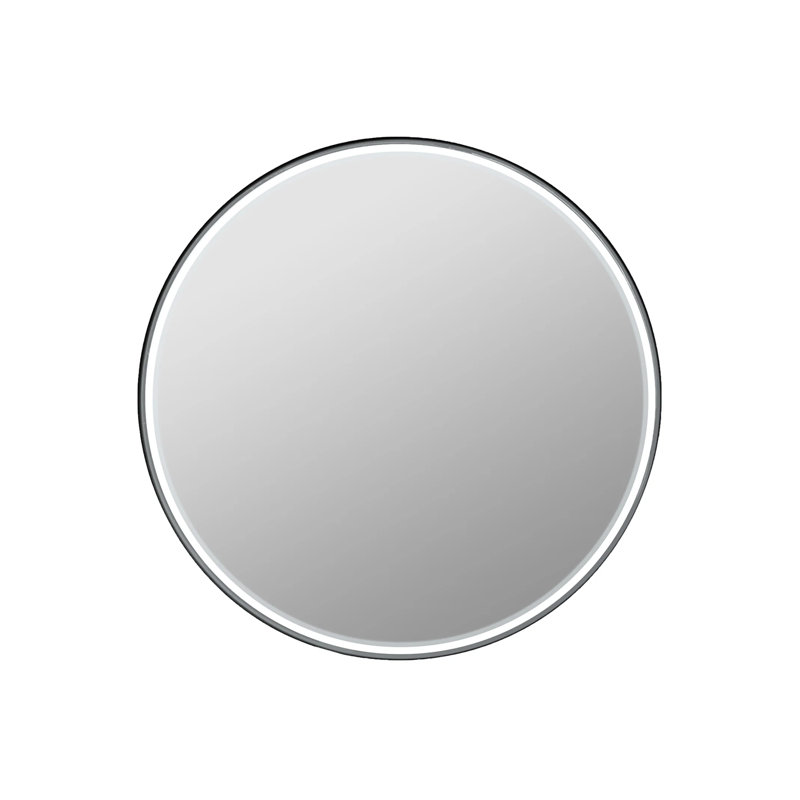 Miroir mural lumineux Kamauri, Noir mat