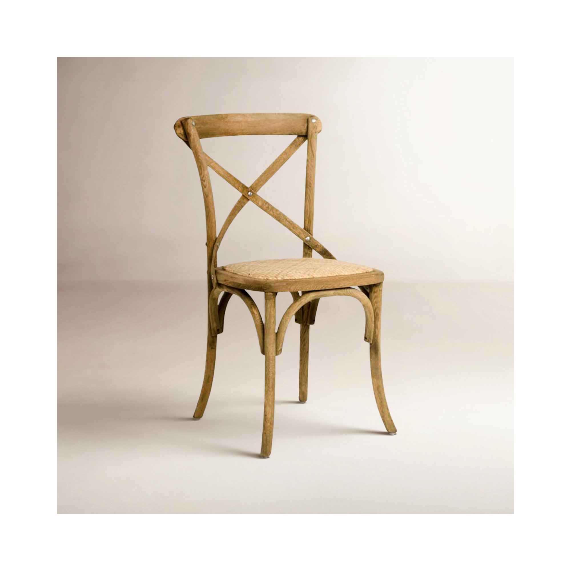 Parisienne Solid Wood Side Chair, Natural Oak