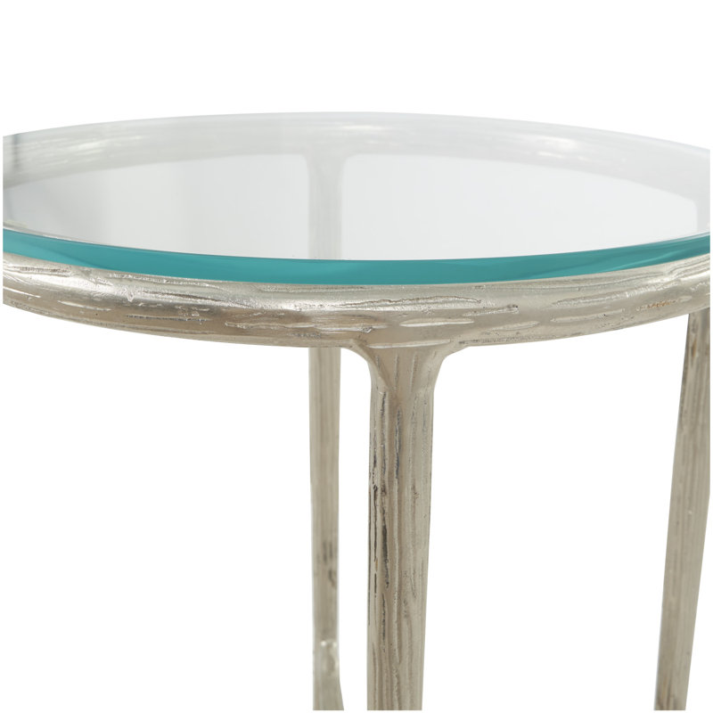 Bristyl Glass Top End Table, Silver 