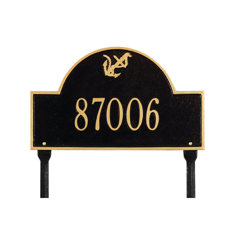 Plaque d'adresse sur 1 ligne Anchor, Cuivre antique, Oui