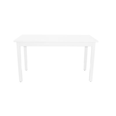 48" White Solid Wood Dining Table