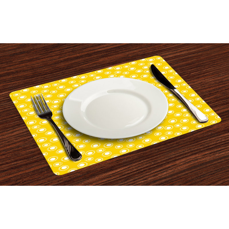 Polyester Polka Dots Rectangle Placemat